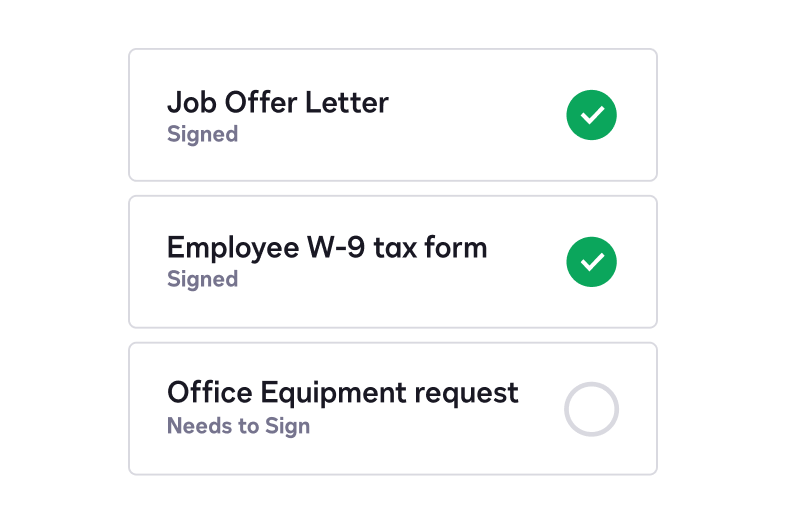 UI showing an onboarding flow